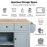 BABOOM Gray Mdf Base with Wood Top Rolling Kitchen Island (29.5-in x 53.1-in x 37.2-in)