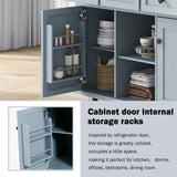 BABOOM Gray Mdf Base with Wood Top Rolling Kitchen Island (29.5-in x 53.1-in x 37.2-in)