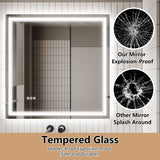 WELLFOR 31.5-in x 31.5-in Recessed Mount Gold Mirrored Round Medicine Cabinet