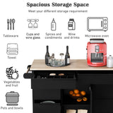 BABOOM Black Mdf Base with Wood Top Rolling Kitchen Island (18.5-in x 53.1-in x 37-in)