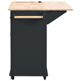 BABOOM Black Mdf Base with Wood Top Rolling Kitchen Island (29.33-in x 39.8-in x 33.7-in)
