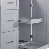 BABOOM Gray Mdf Base with Wood Top Rolling Kitchen Island (17-in x 50-in x 36.9-in)