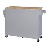 BABOOM Gray Mdf Base with Wood Top Rolling Kitchen Island (17-in x 50-in x 36.9-in)
