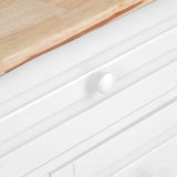 BABOOM White Mdf Base with Wood Top Rolling Kitchen Island (18.1-in x 52.8-in x 36.2-in)