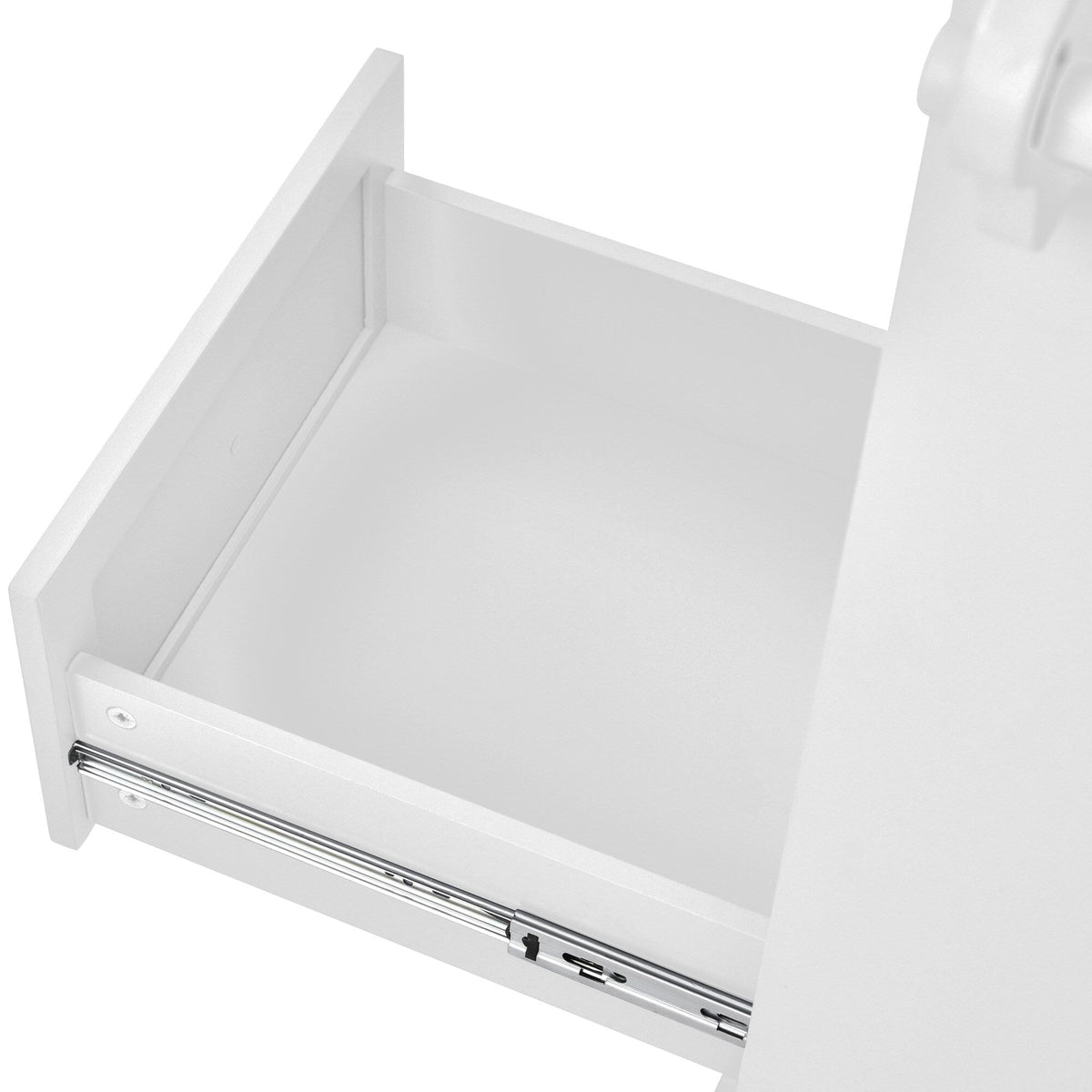 BABOOM White Mdf Base with Wood Top Rolling Kitchen Island (18.1-in x 52.8-in x 36.2-in)