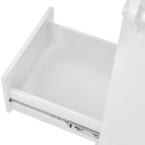 BABOOM White Mdf Base with Wood Top Rolling Kitchen Island (18.1-in x 52.8-in x 36.2-in)