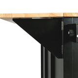 BABOOM Black Mdf Base with Wood Top Rolling Kitchen Island (29.5-in x 53.1-in x 37.2-in)