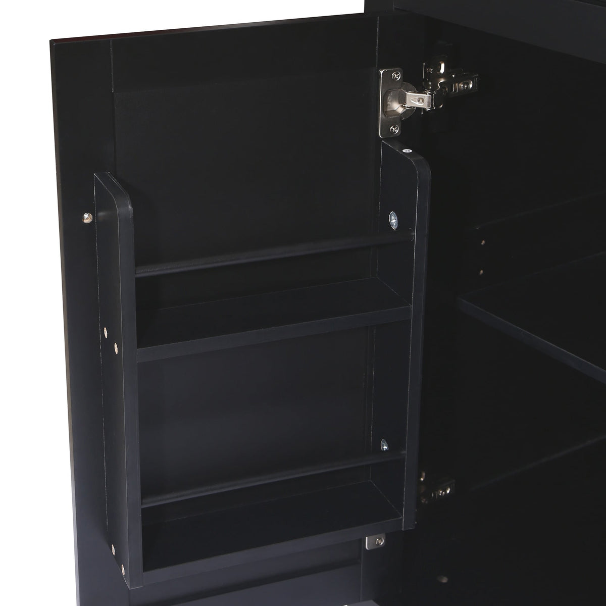 BABOOM Black Mdf Base with Wood Top Rolling Kitchen Island (29.5-in x 53.1-in x 37.2-in)