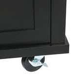 BABOOM Black Mdf Base with Wood Top Rolling Kitchen Island (29.5-in x 53.1-in x 37.2-in)