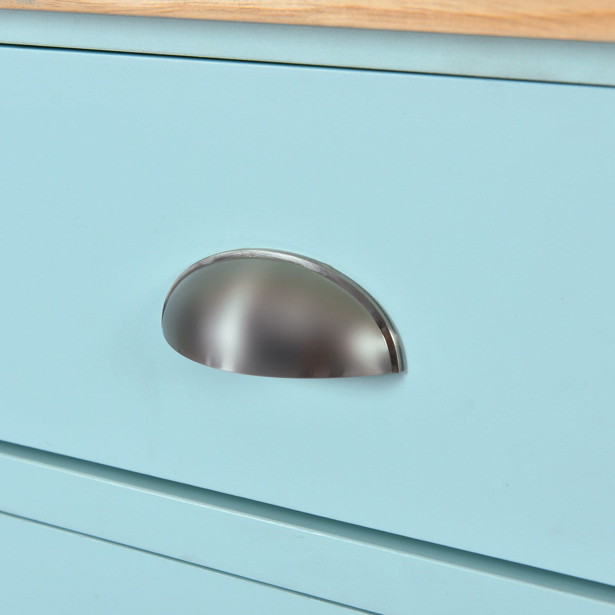 BABOOM Green Mdf Base with Wood Top Rolling Kitchen Island (20.5-in x 52.2-in x 36.6-in)