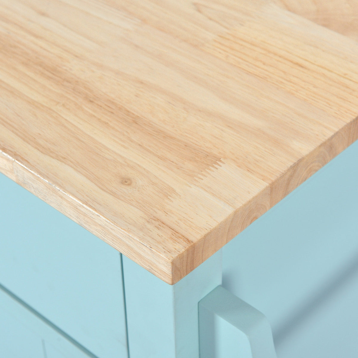 BABOOM Green Mdf Base with Wood Top Rolling Kitchen Island (20.5-in x 52.2-in x 36.6-in)
