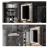 WELLFOR 30-in x 36-in Lighted LED Fog Free Surface/Recessed Mount Silver Mirrored Soft Close Medicine Cabinet with Outlet