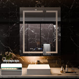 WELLFOR 30-in x 36-in Lighted LED Fog Free Surface/Recessed Mount Silver Mirrored Soft Close Medicine Cabinet with Outlet