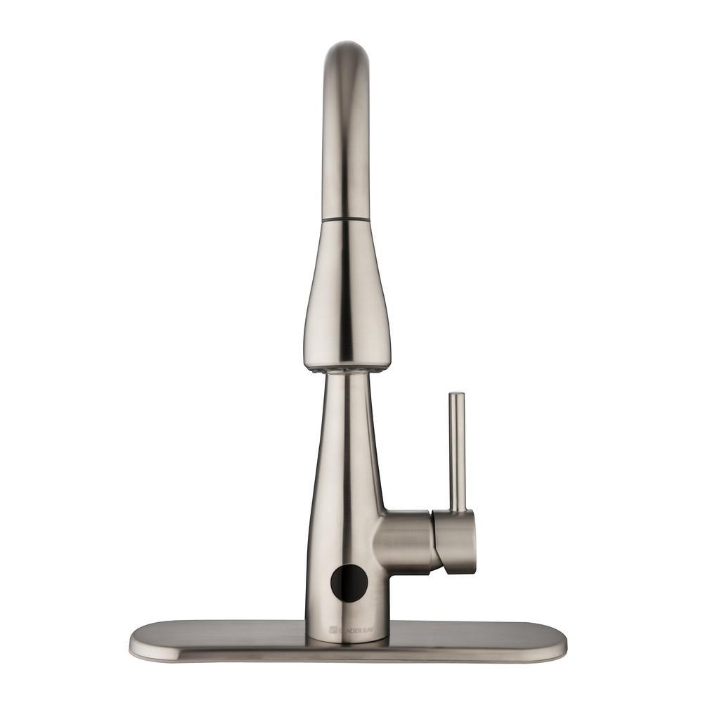 Nottely Touchless Single-Handle Pull-Down Kitchen Faucet with TurboSpray and FastMount in Stainless Steel - Super Arbor