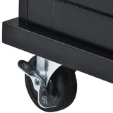 CESICIA Black Wood Base with Wood Top Rolling Kitchen Island (18.1-in x 52.8-in x 36.2-in)