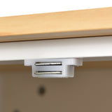 CESICIA White Wood Base with Wood Top Rolling Kitchen Island (17.71-in x 52.7-in x 36.81-in)