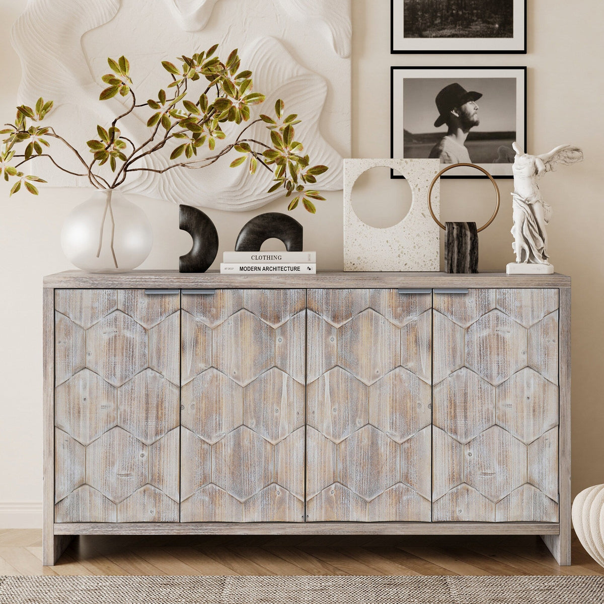 Clihome Natural Wood Wash Accent Chest