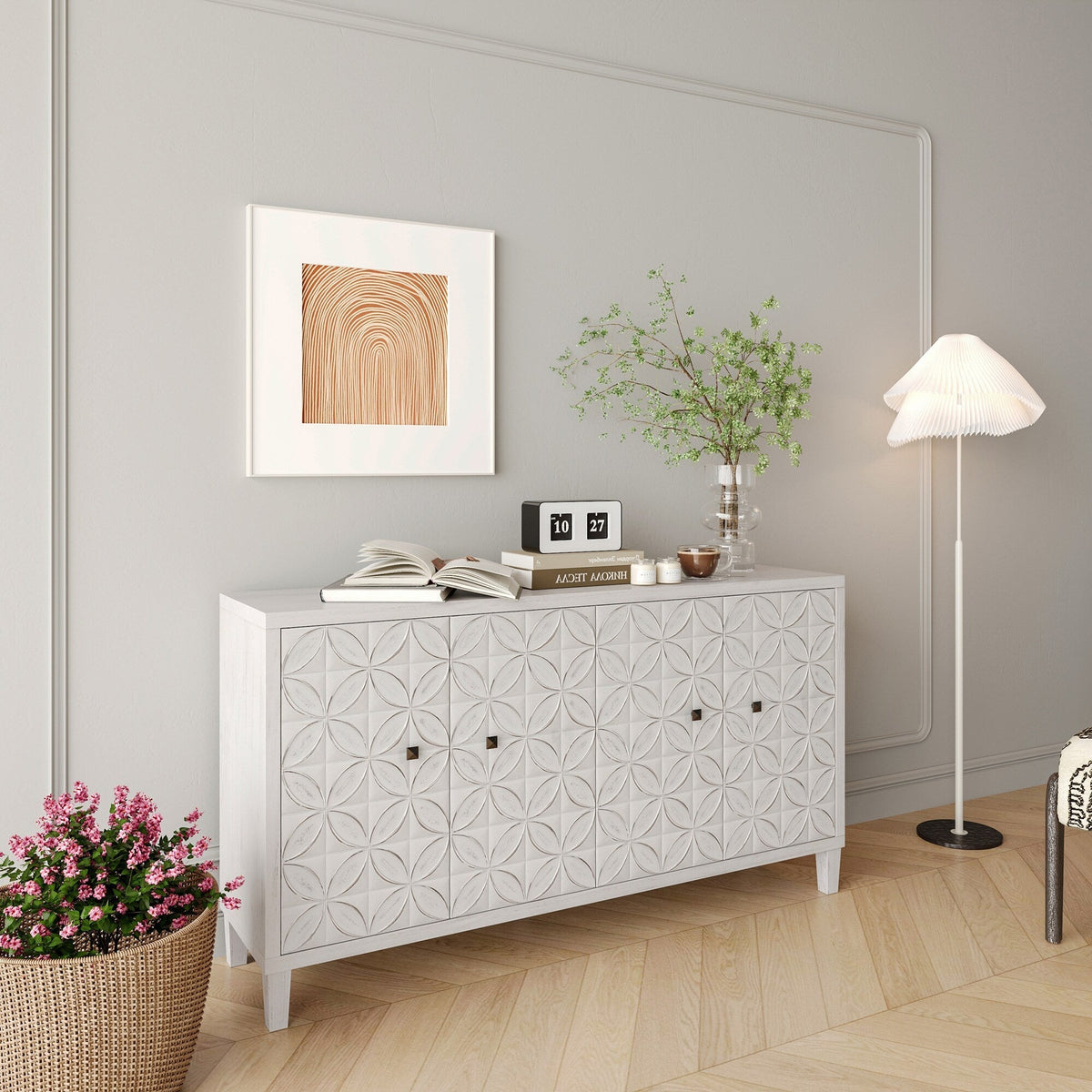 Clihome White Washed Accent Chest