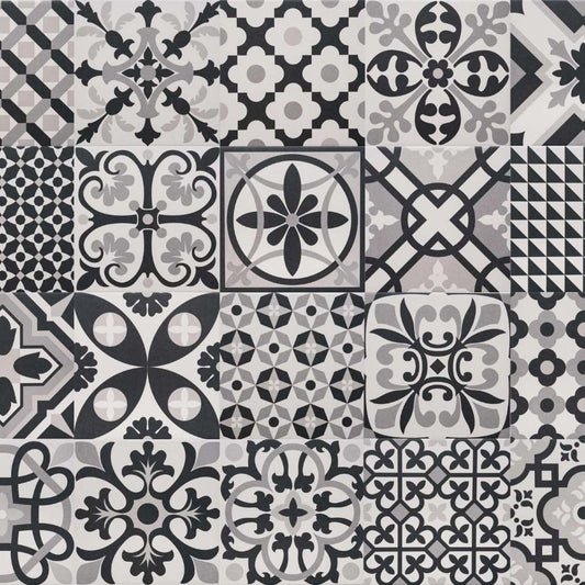 The Tile Life Ellis Taco Black 6-in x 6-in Matte Porcelain Encaustic Floor and Wall Tile product image