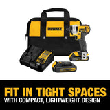DEWALT 20-Volt MAX Variable Speed Cordless Impact Driver Kit with 2 Batteries, Charger & Bag