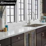 VT Dimensions Formica 10-ft x 25.25-in Carrara Bianco Right-Hand Miter-Cut Laminate Countertop with Integrated Backsplash