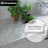 VT Dimensions Formica 10-ft x 25.25-in Carrara Bianco Right-Hand Miter-Cut Laminate Countertop with Integrated Backsplash