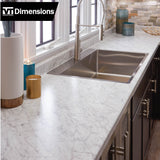 VT Dimensions Formica 10-ft x 25.25-in Carrara Bianco Straight Laminate Countertop with Integrated Backsplash