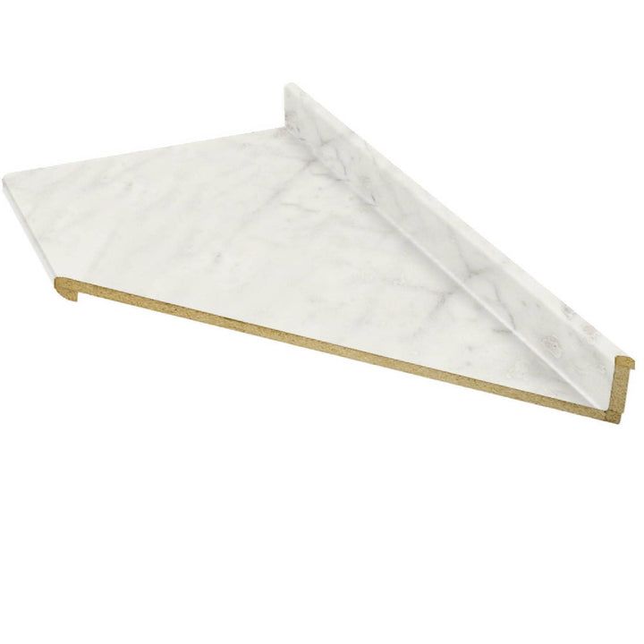 VT Dimensions Formica 10-ft x 25.25-in Carrara Bianco Right-Hand Miter-Cut Laminate Countertop with Integrated Backsplash