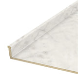 VT Dimensions Formica 10-ft Carrara Bianco Right-Hand Miter-Cut Laminate Kitchen Countertop with Integrated Backsplash