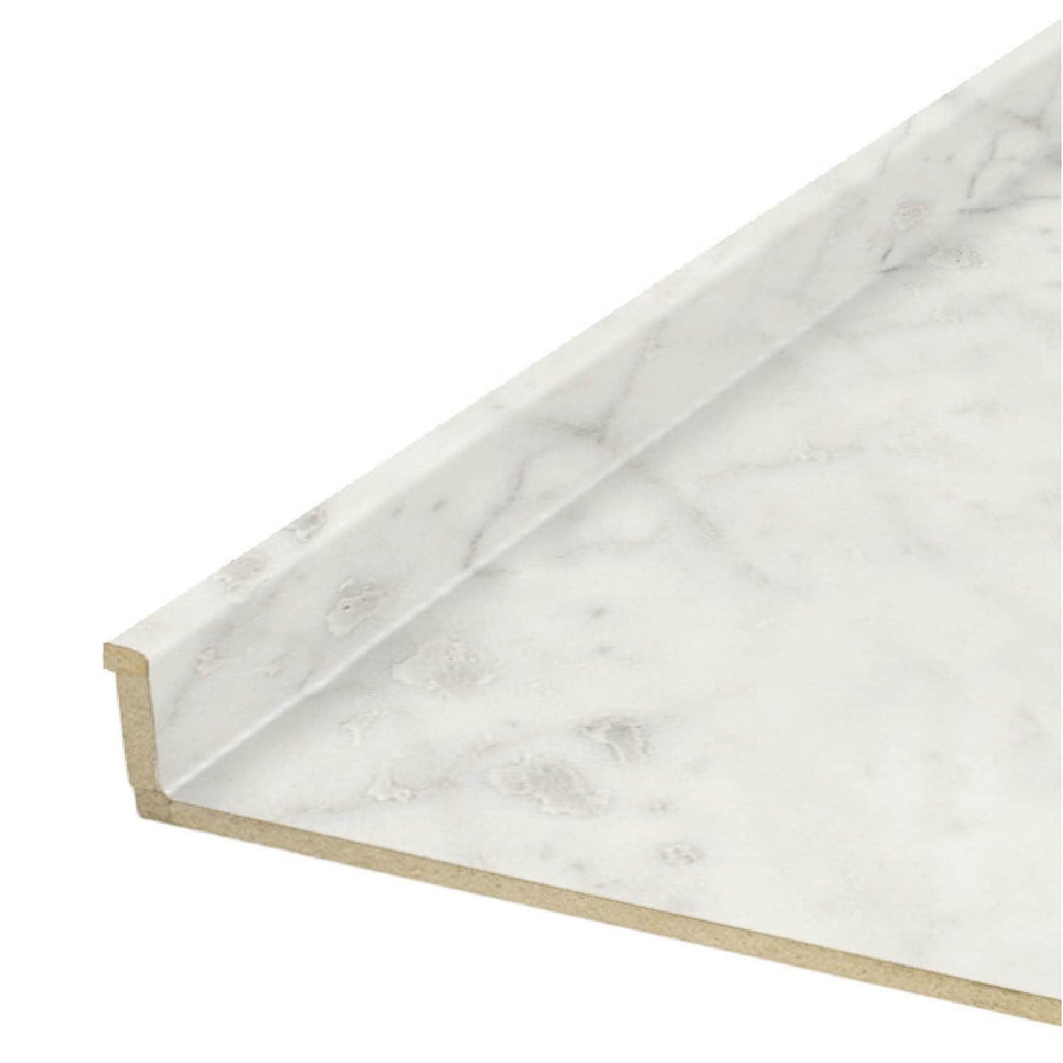 VT Dimensions Formica 4-ft Carrara Bianco Straight Laminate Kitchen Countertop with Integrated Backsplash