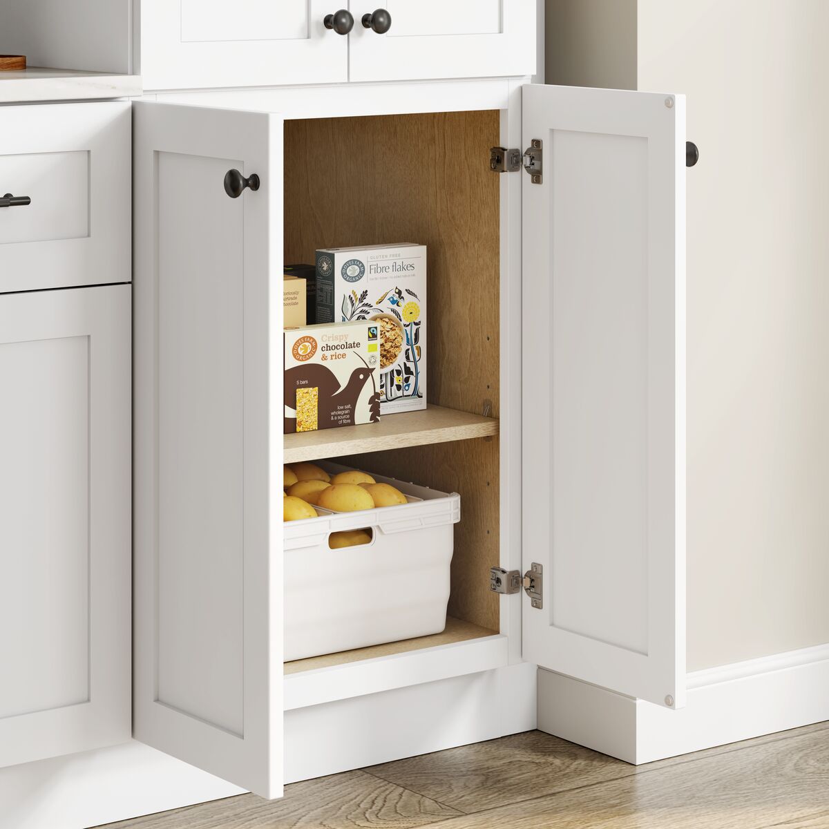 Whalen CLICK-IT Enfield 24-in W x 34.5-in H x 24-in D Classic White Birch Base Ready To Assemble Plywood Cabinet (Raised Panel Shaker Door Style)