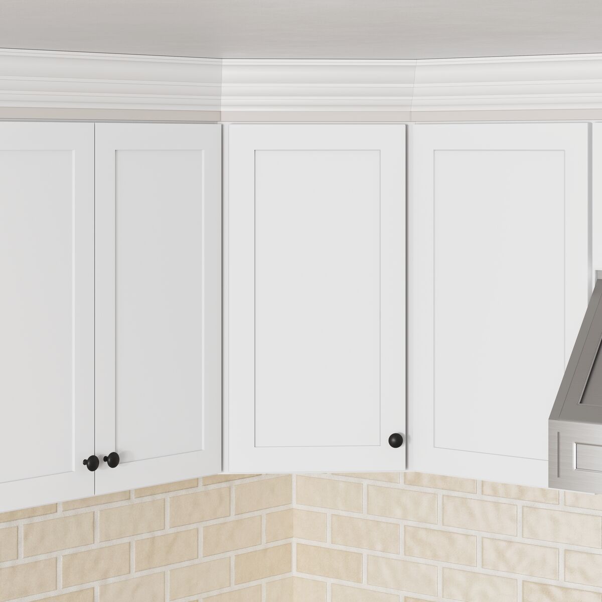 Whalen CLICK-IT Enfield 24-in W x 30-in H x 24-in D Classic White Birch Diagonal Corner Wall Ready To Assemble Plywood Cabinet (Raised Panel Shaker Style)
