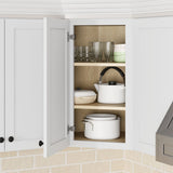 Whalen CLICK-IT Enfield 24-in W x 30-in H x 24-in D Classic White Birch Diagonal Corner Wall Ready To Assemble Plywood Cabinet (Raised Panel Shaker Style)