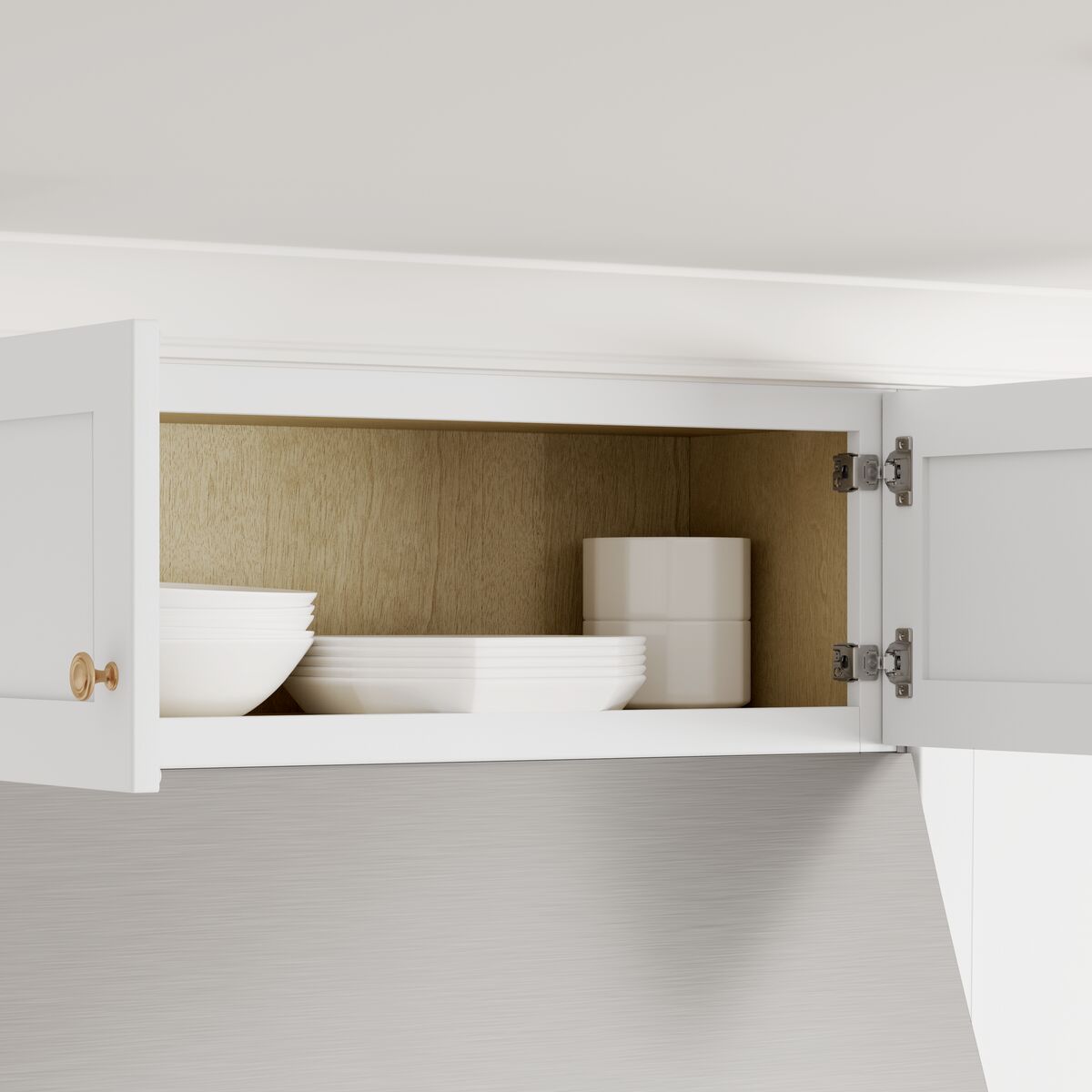 Whalen CLICK-IT Enfield 36-in W x 12-in H x 12-in D Classic White Birch Wall Ready To Assemble Plywood Cabinet (Raised Panel Shaker Door Style)