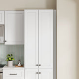 Whalen CLICK-IT Enfield 24-in W x 49.5-in H x 24-in D Classic White Birch Pantry Ready To Assemble Plywood Cabinet (Raised Panel Shaker Door Style)