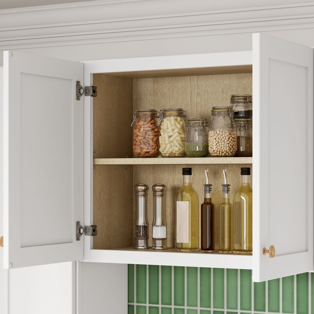 Whalen CLICK-IT Enfield 30-in W x 24-in H x 12-in D Classic White Birch Wall Ready To Assemble Plywood Cabinet (Raised Panel Shaker Door Style)