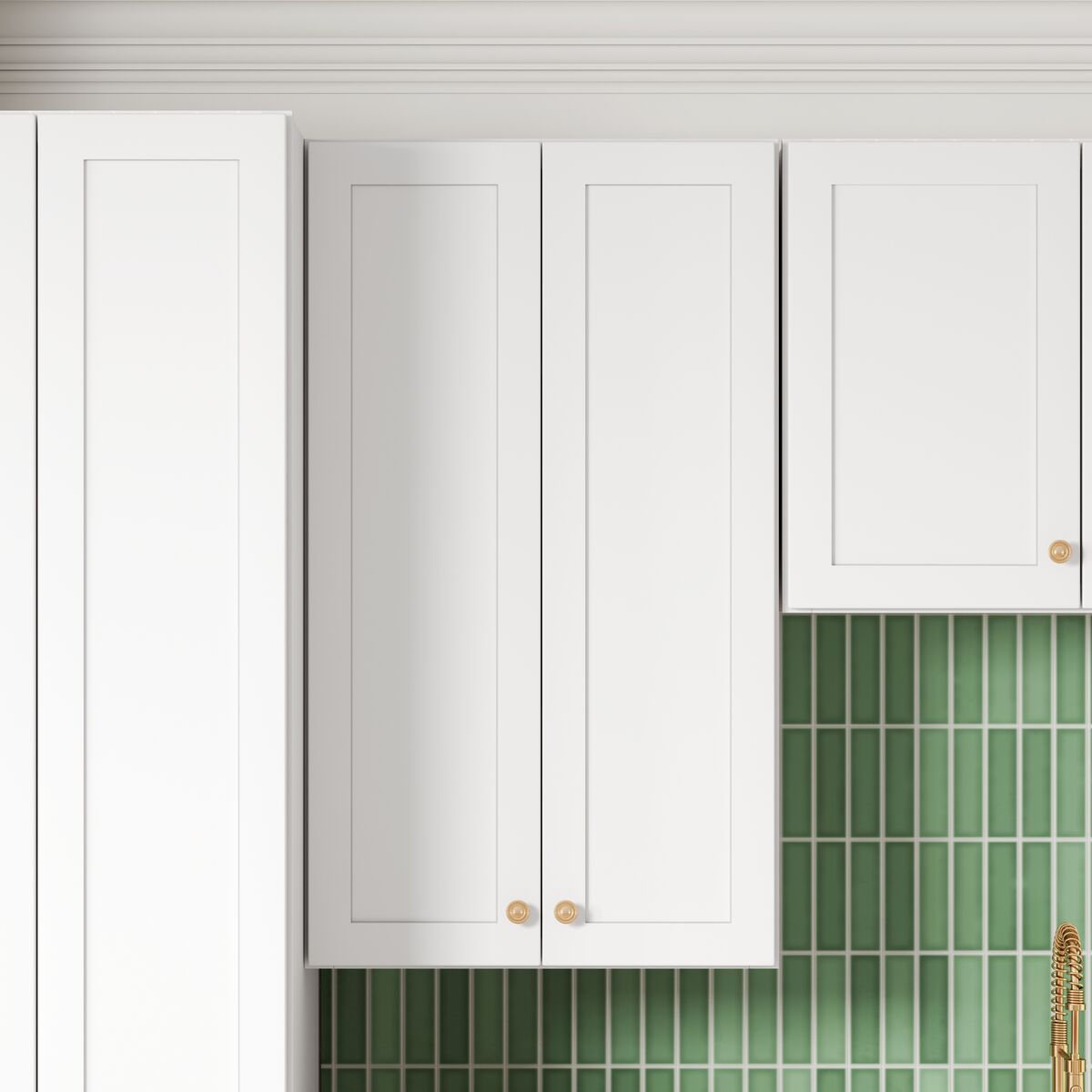 Whalen CLICK-IT Enfield 24-in W x 55.5-in H x 24-in D Classic White Birch Pantry Ready To Assemble Plywood Cabinet (Raised Panel Shaker Door Style)