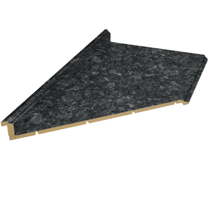 VT Dimensions Formica Etchings 6-ft x 25.5-in Left-Hand Miter Laminate Kitchen Countertop with Integrated Backsplash – Midnight Stone