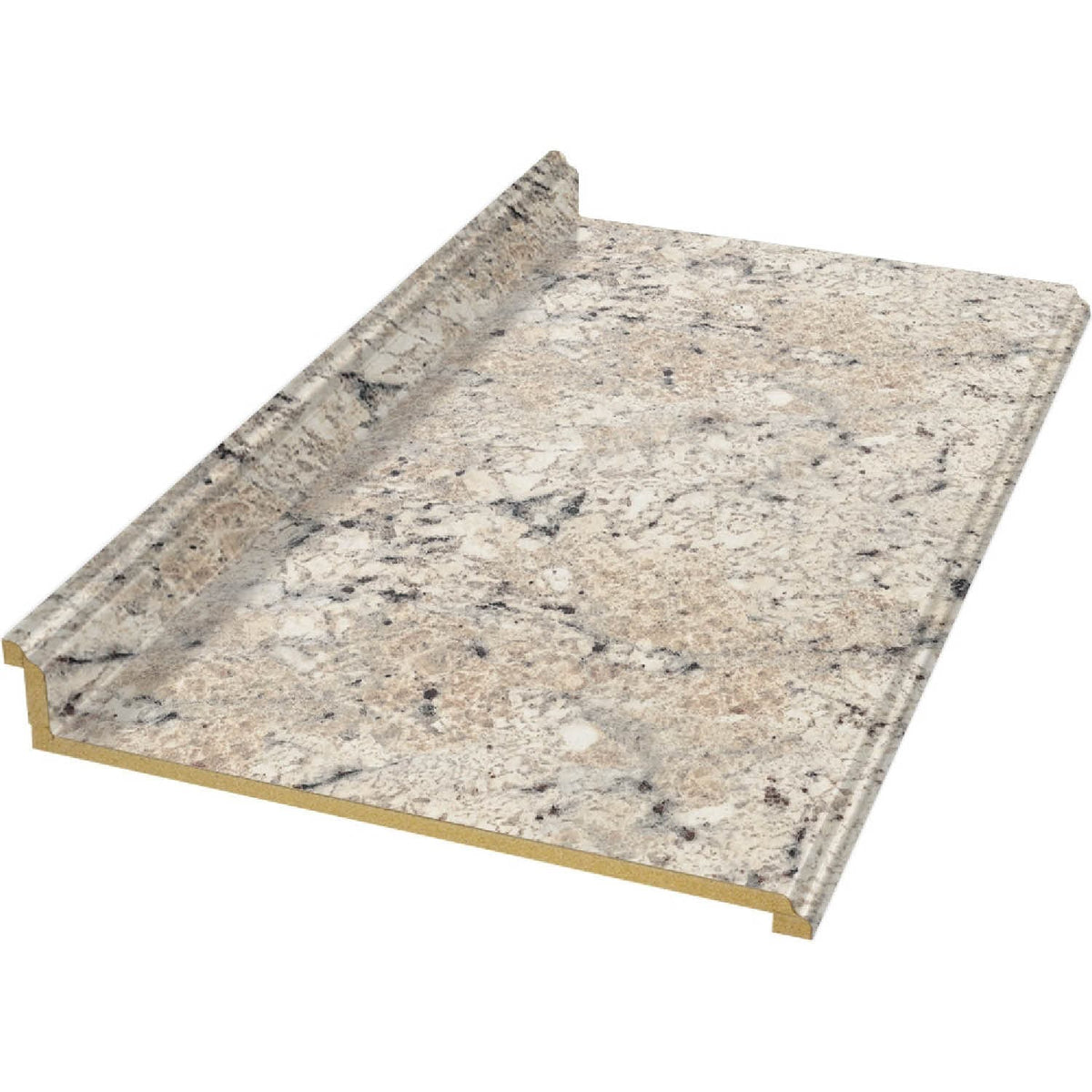 VT Dimensions Formica 10-ft Ouro Romano Etchings Straight Laminate Kitchen Countertop with Integrated Backsplash