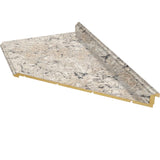 VT Dimensions Formica Etchings Ouro Romano 10-ft Right-Hand Miter-Cut Laminate Kitchen Countertop with Integrated Backsplash (120-in L x 25.5-in D x 3.75-in H)