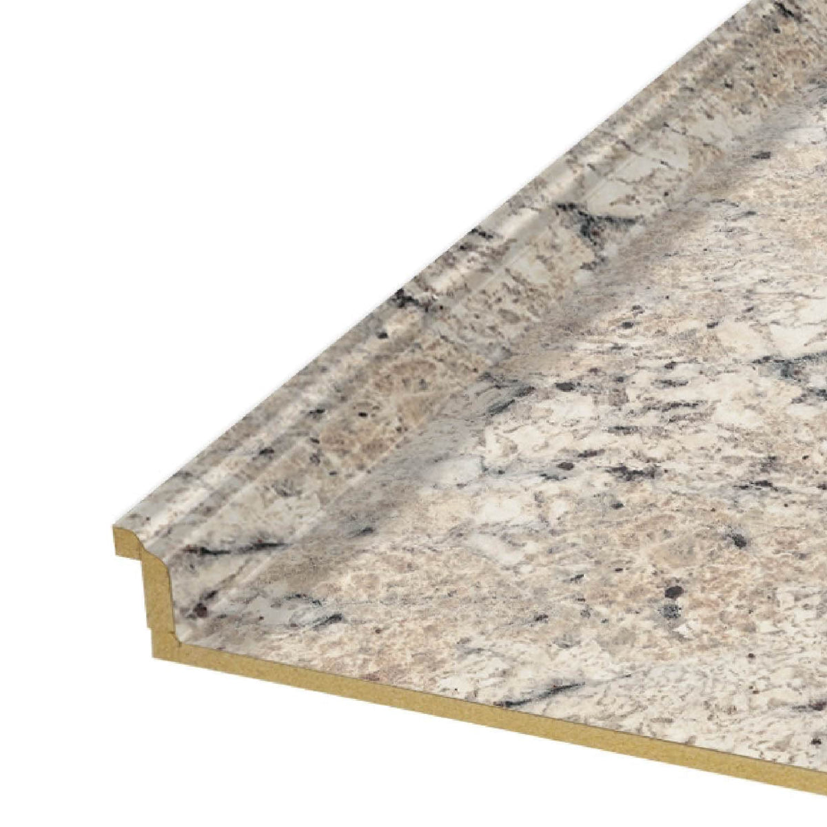 VT Dimensions Formica 8-ft x 25.5-in Ouro Romano Etchings Straight Laminate Countertop with Integrated Backsplash