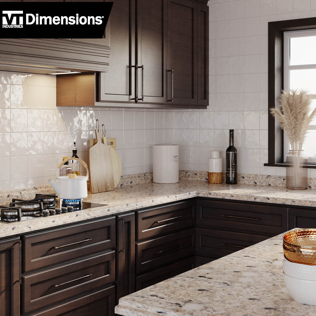 VT Dimensions Formica 8-ft Ouro Romano Etchings Straight Laminate Kitchen Countertop with Integrated Backsplash