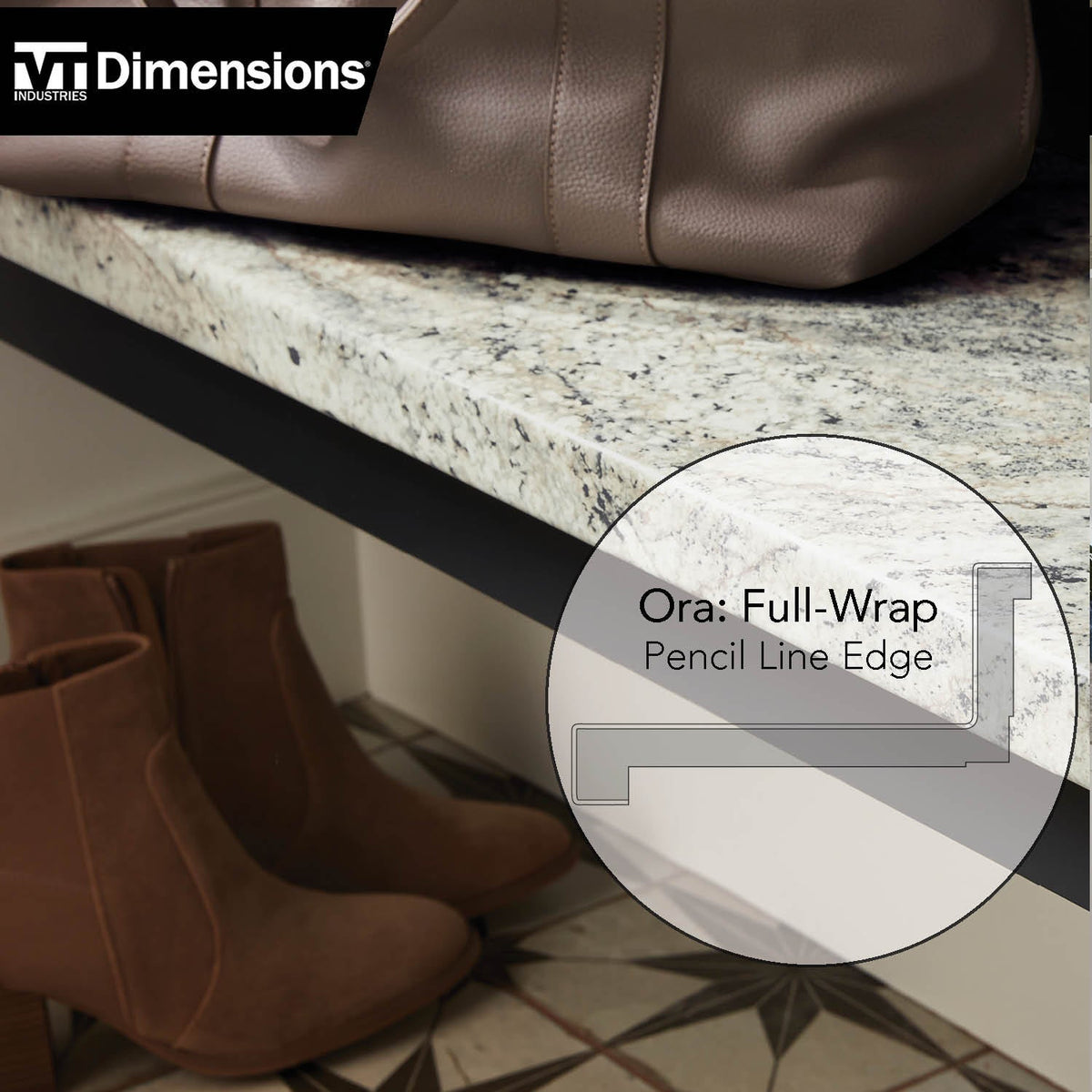 VT Dimensions Formica 8-ft 6319-FXRD Straight Laminate Kitchen Countertop with Integrated Backsplash