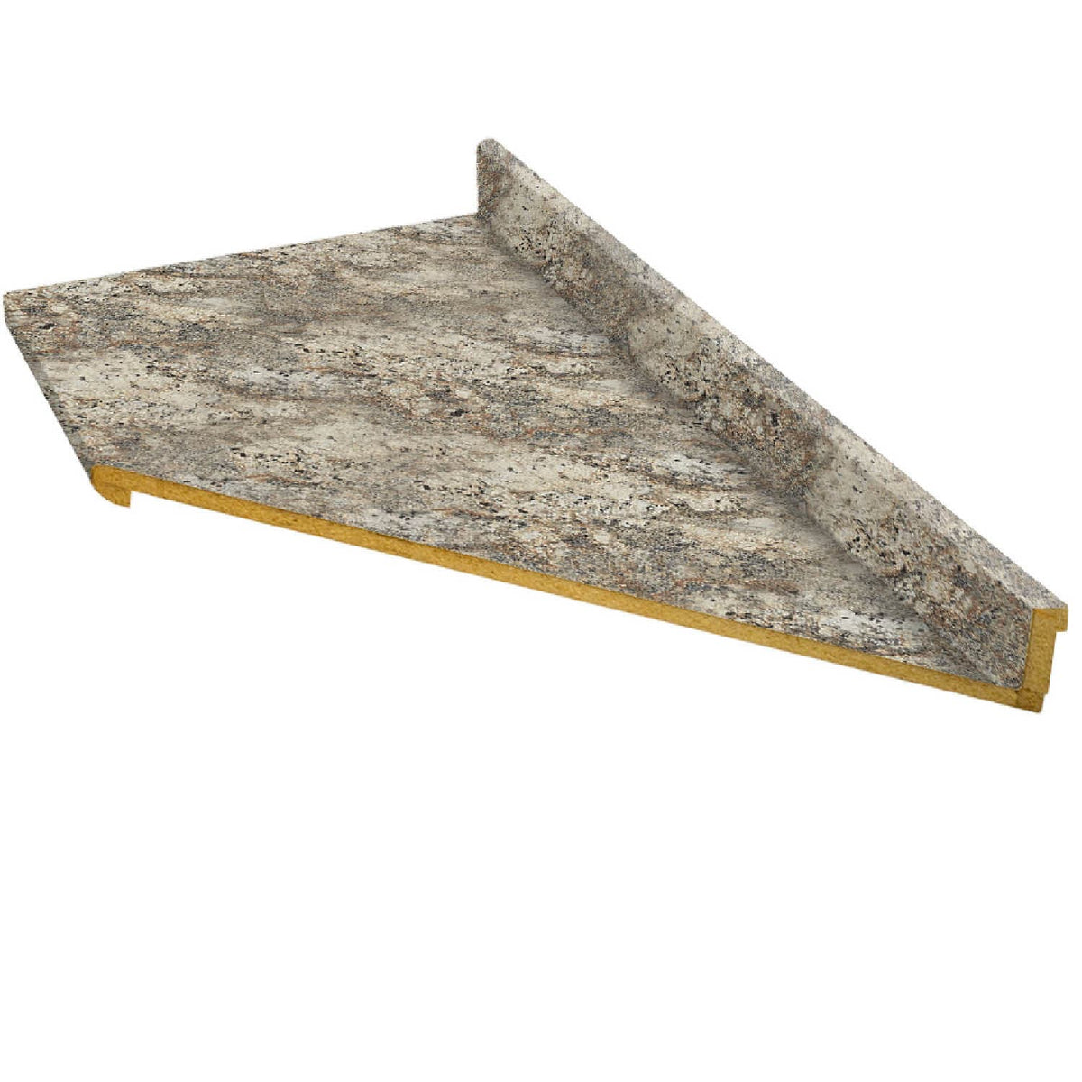VT Dimensions Formica 6-ft 6319-FXRD Right-Hand Miter-Cut Laminate Kitchen Countertop with Integrated Backsplash (Cafe Azul Radiance)