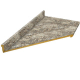 VT Dimensions Formica 10-ft 6319-FXRD Left-Hand Miter-Cut Laminate Kitchen Countertop with Integrated Backsplash (Cafe Azul Radiance)