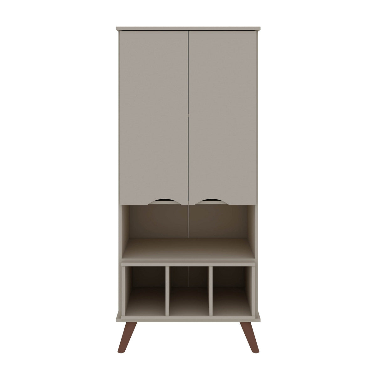 Manhattan Comfort Hampton Off White 6-Shelf Office Cabinet
