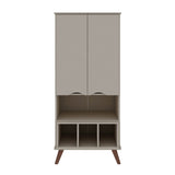 Manhattan Comfort Hampton Off White 6-Shelf Office Cabinet
