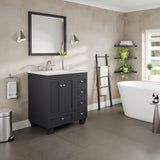 Eviva Acclaim 30-in W x 22-in D x 34-in H Gray Bath Vanity with White Carrara Marble Top and White Undermount Sink