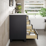 Eviva Acclaim 30-in W x 22-in D x 34-in H Gray Bath Vanity with White Carrara Marble Top and White Undermount Sink