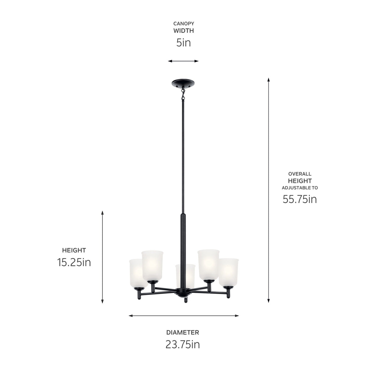 Kichler Shailene 5-Light Black Transitional Chandelier